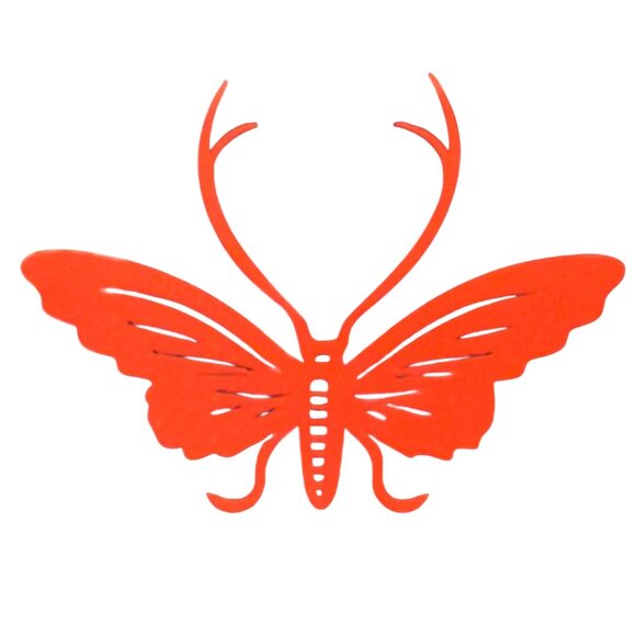 Butterfly Wall Decal, Orange Vinyl, Removable, Medium Size - Picture 3 of 6